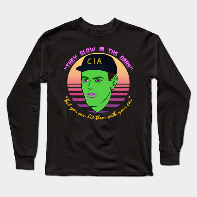 They Glow In The Dark - CIA, Undercover, Terry Davis, Meme Long Sleeve T-Shirt by SpaceDogLaika